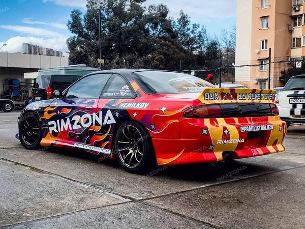 Nissan Silvia s14 на литых дисках work emotion cr kiwami R18 - Фото № 2